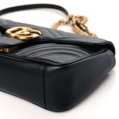Gucci Calfskin Matelasse Small GG Marmont Shoulder Bag Black 9 of 9
