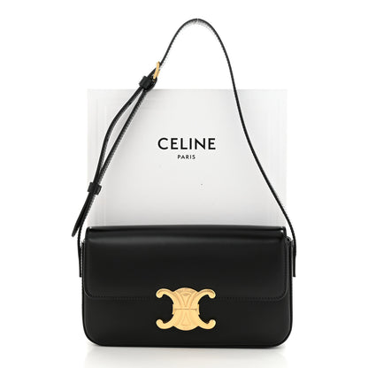 Celine Shiny Calfskin Triomphe Shoulder Bag Black 15 of 15