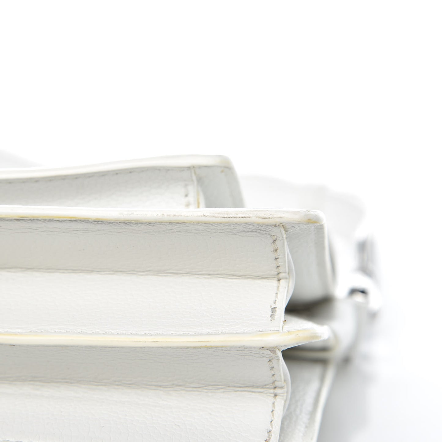 Grained Calfskin Small Patricia Crossbody White