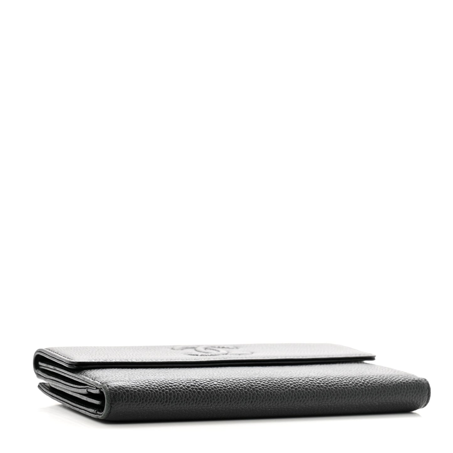 Caviar Timeless CC Large Gusset Flap Wallet Black
