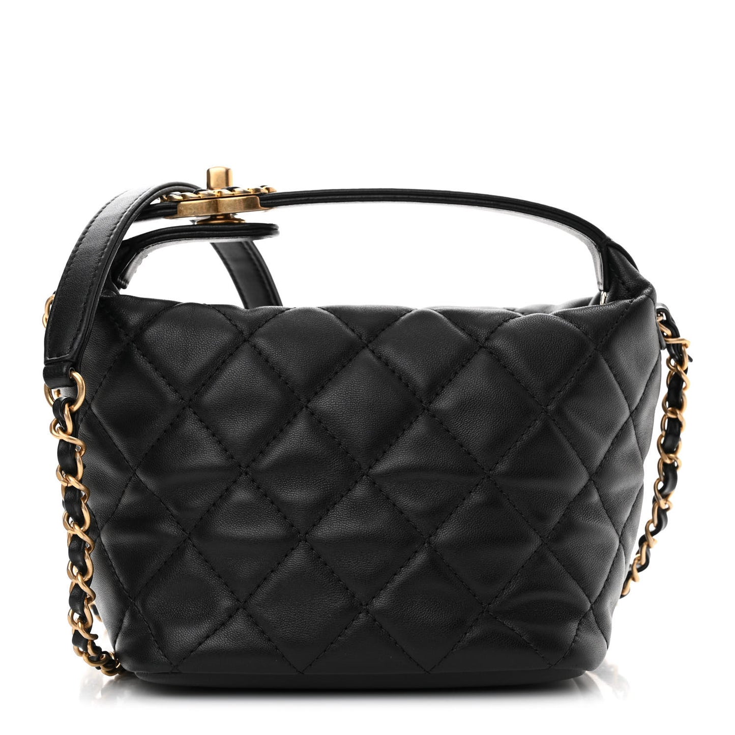 Lambskin Quilted Small Perfect Meeting Hobo Black