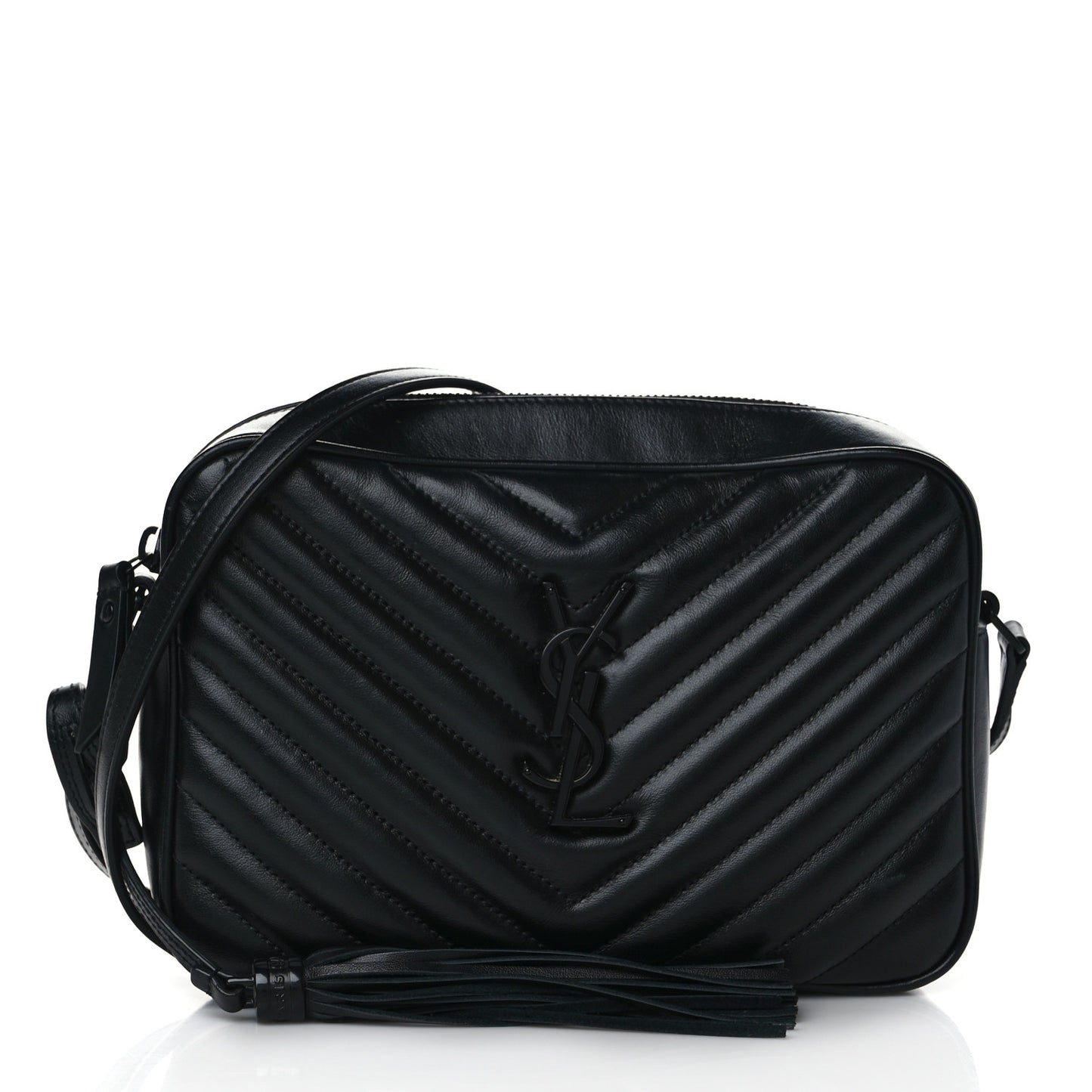 Calfskin Matelasse Monogram Monochrome Lou Camera Bag Black