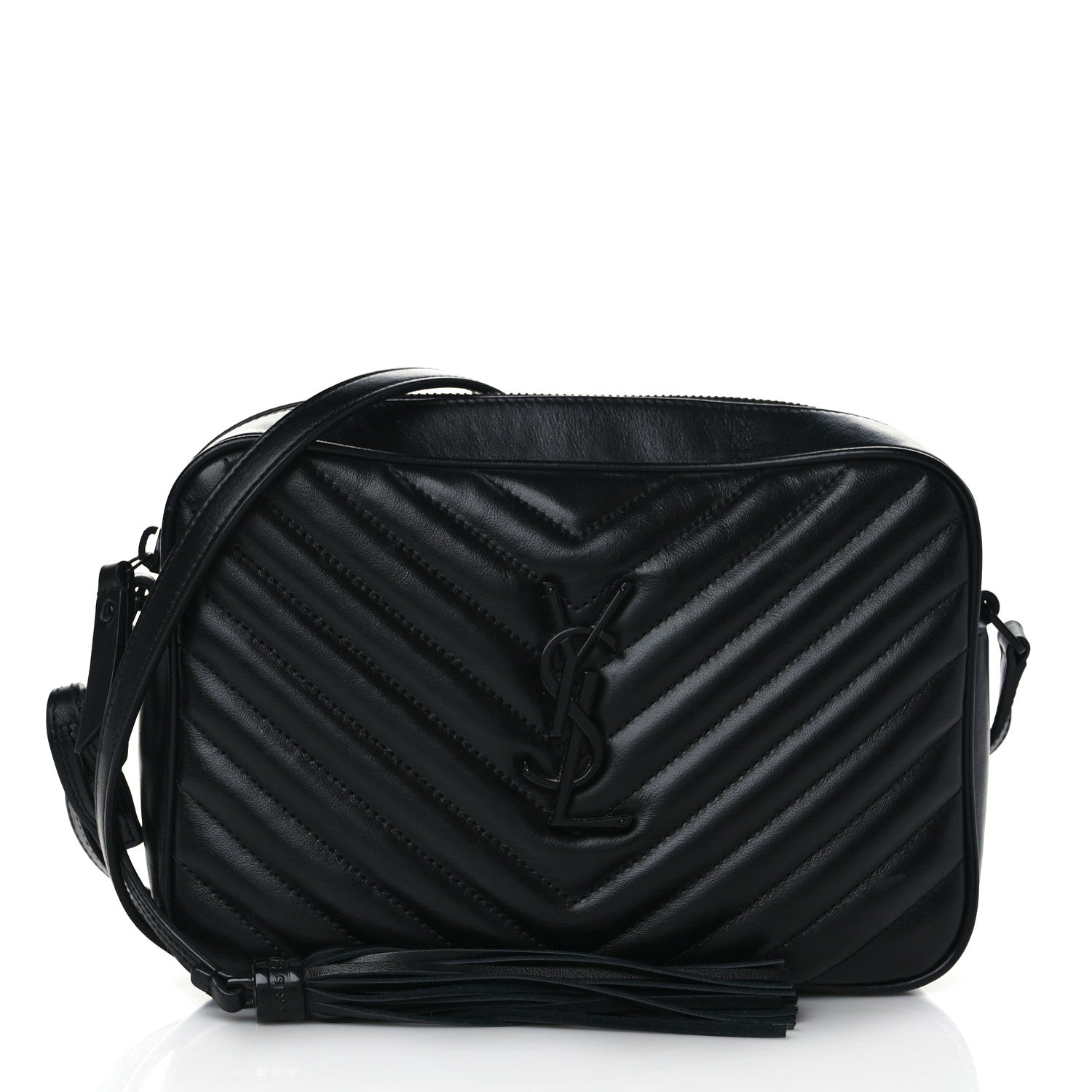 Saint Laurent Calfskin Matelasse Monogram Monochrome Lou Camera Bag Black 1 of 8