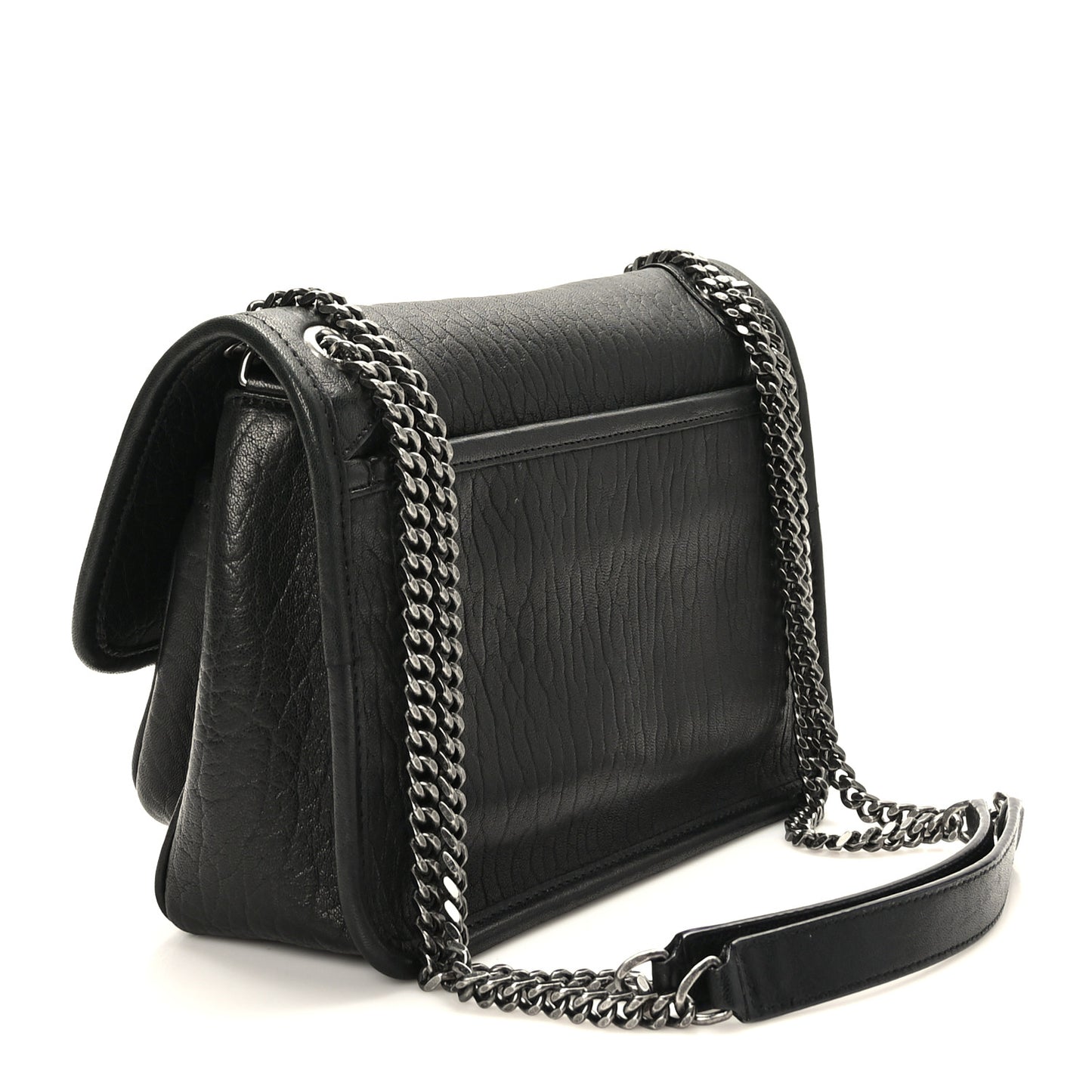 Grained Lambskin Monogram Baby Niki Chain Satchel Black