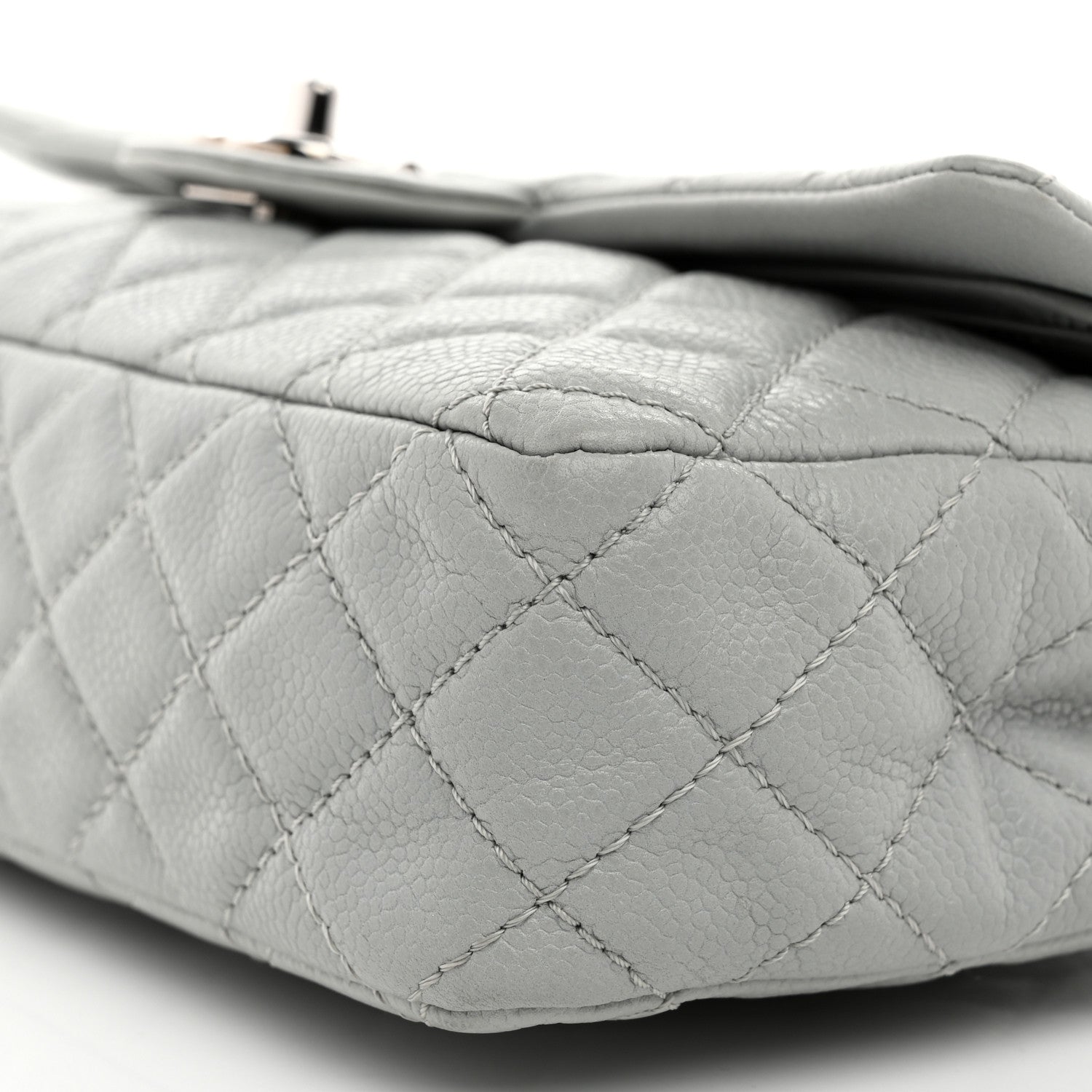Chanel Washed Caviar Quilted Medium Double Flap Light Blue 10 of 10