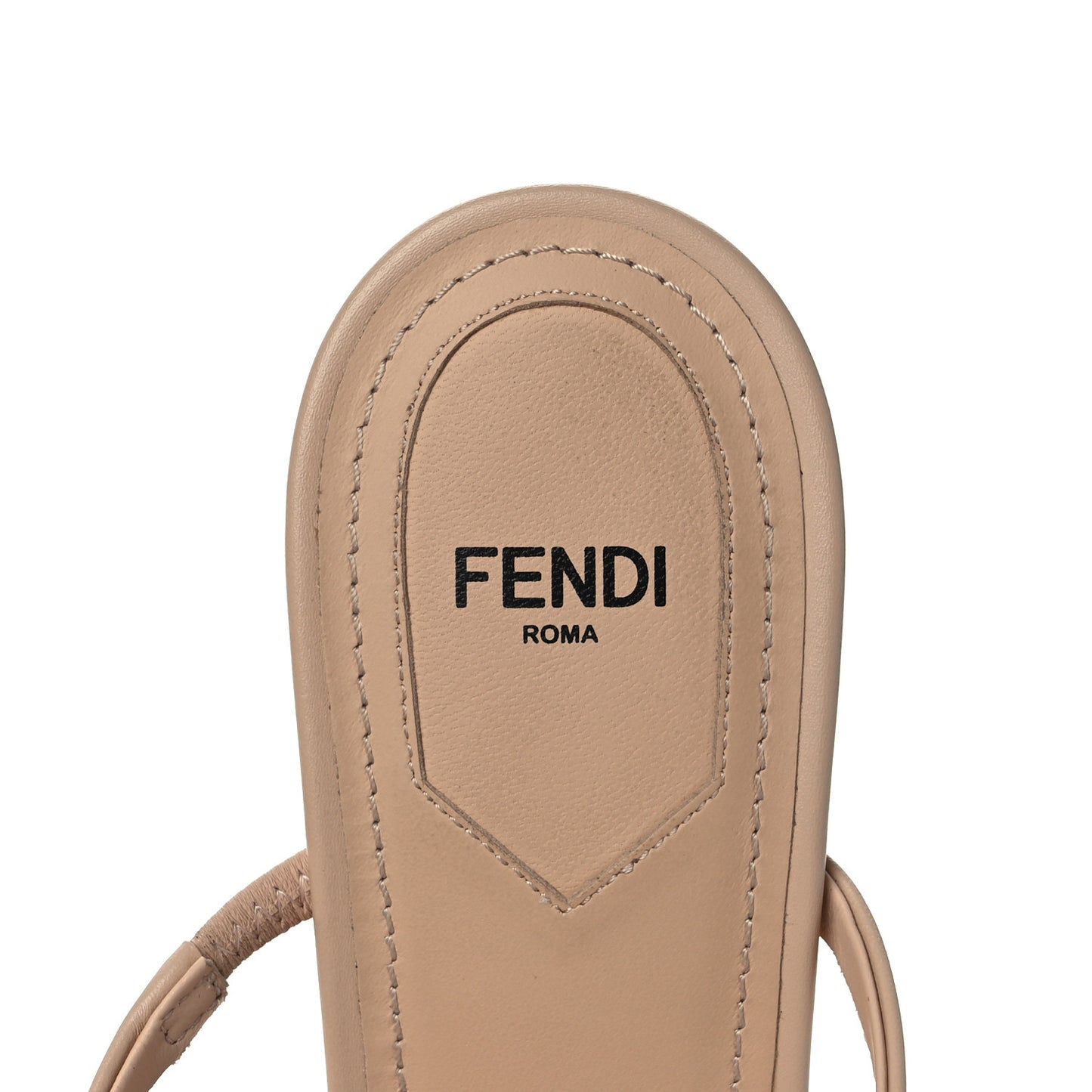 Calfskin Fendi First 95mm Slide Sandals 41 Poudre