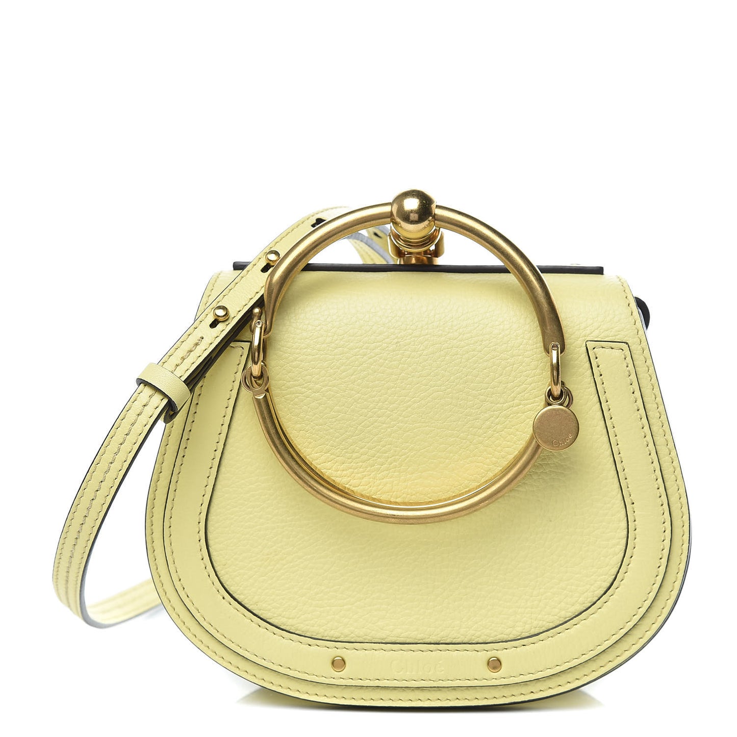 Calfskin Suede Small Nile Bracelet Bag Lemonade