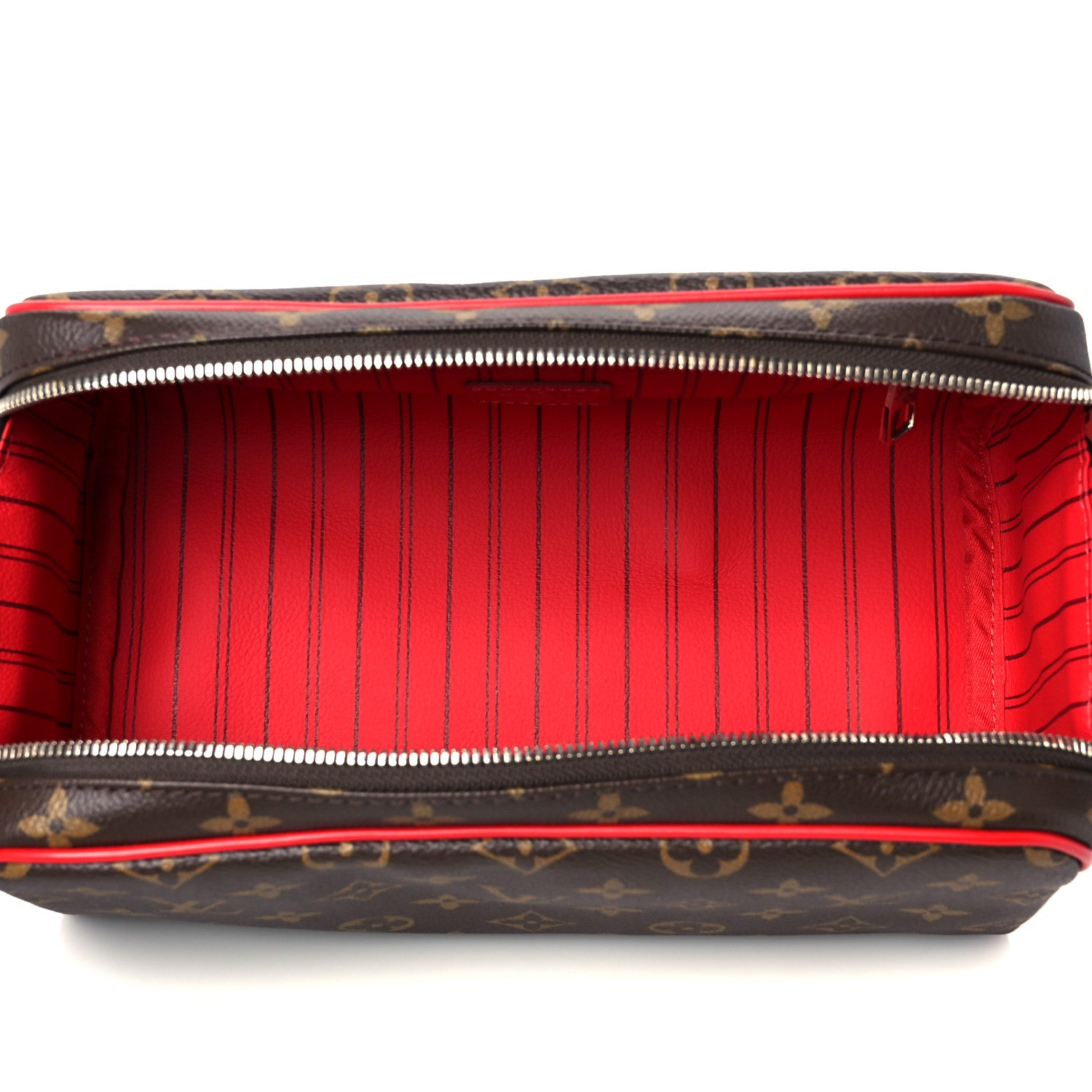 Louis Vuitton Monogram Macassar Dopp Kit Toilet Pouch Sari Red