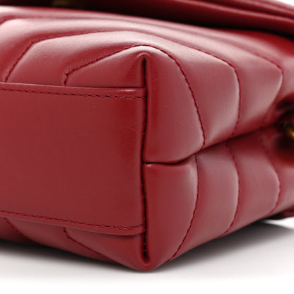 Saint Laurent Calfskin Y Quilted Monogram Toy Loulou Monogram Crossbody Bag Red 9 of 10