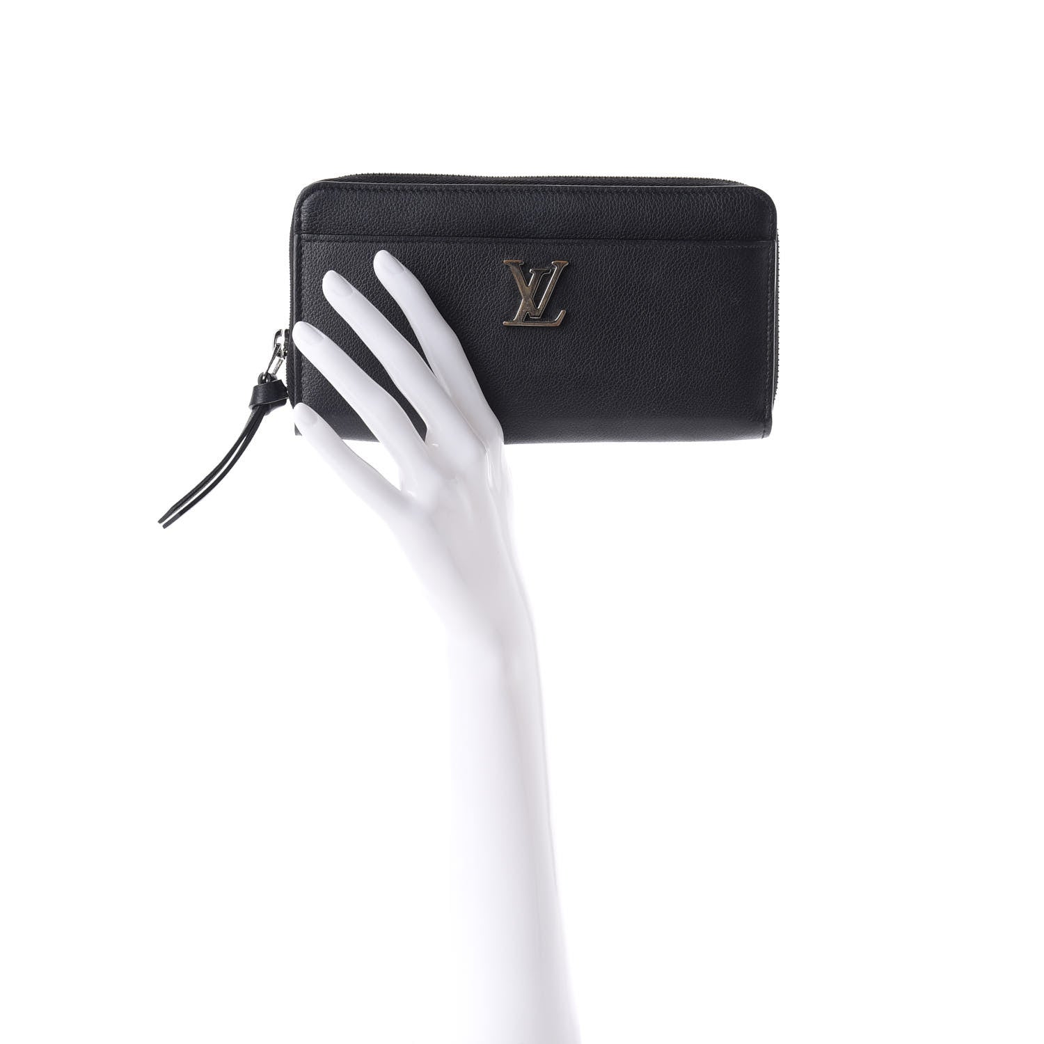 Louis Vuitton Calfskin Zippy Lockme Wallet Black 2 of 8