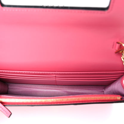 Gucci Calfskin GG Matelasse Chain Wallet Rhodamine Pink 5 of 9
