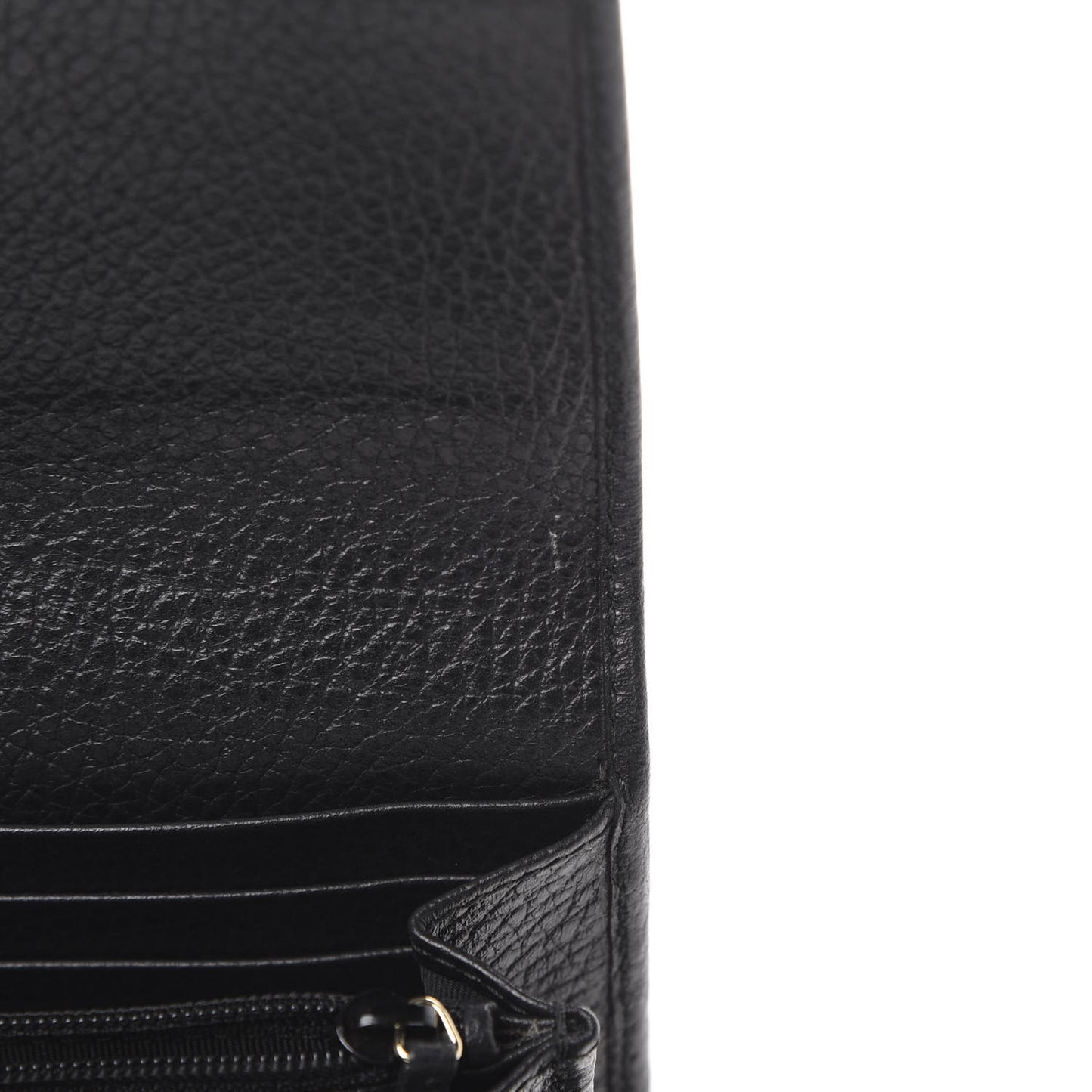 Dollar Calfskin Swing Continental Wallet Black