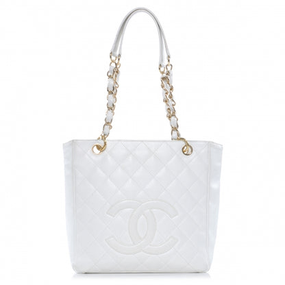Chanel Caviar Petit Shopping Tote PST White 1 of 7