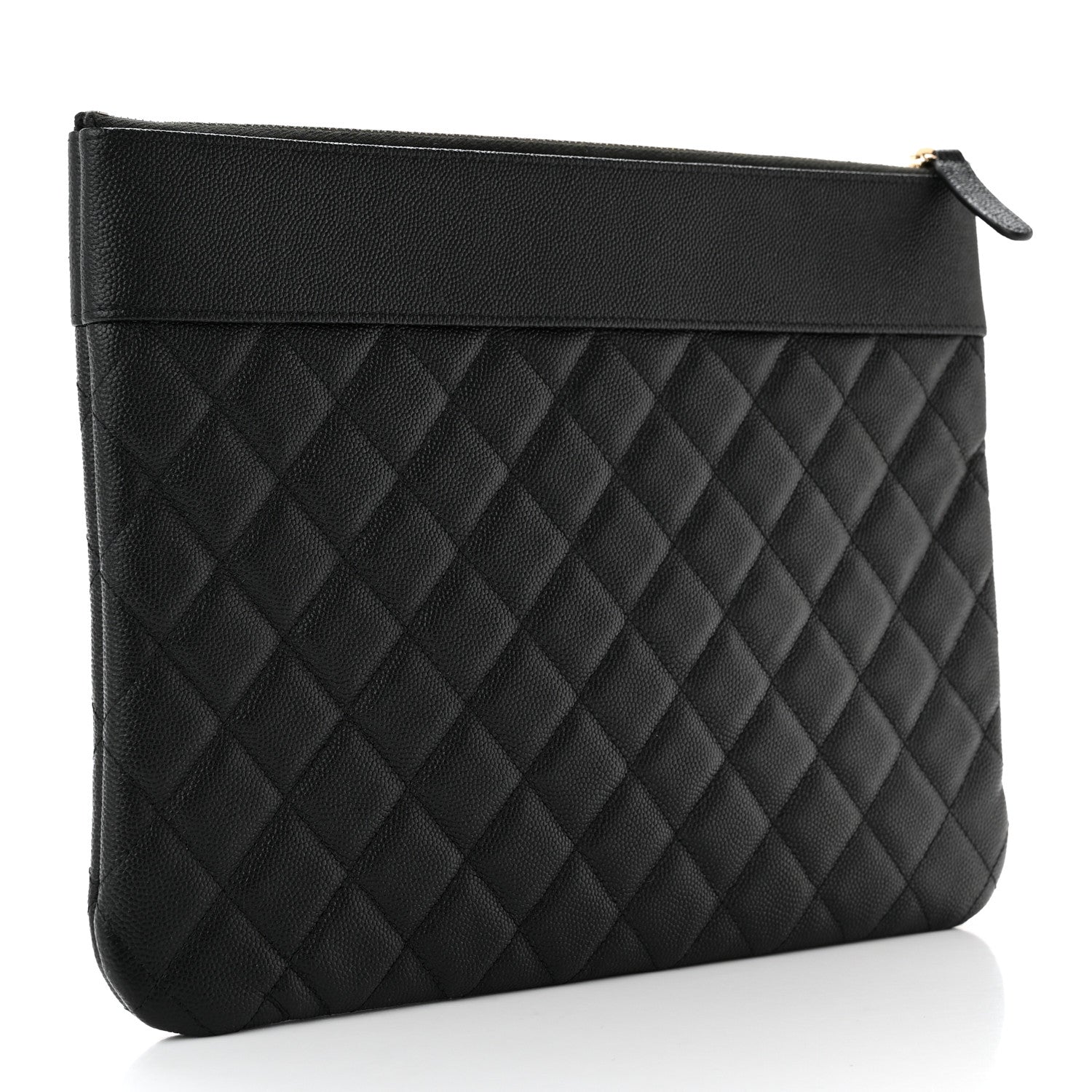 Chanel Caviar Quilted Mademoiselle Vintage Large Zip Pouch Black 3 of 11