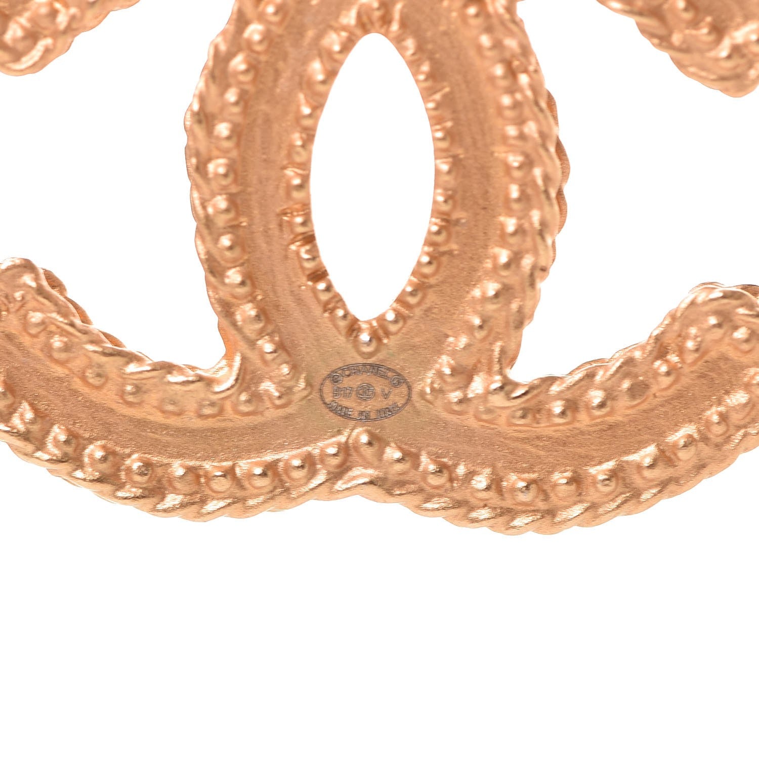 Chanel CC Drop Earrings Matte Gold 3 of 4