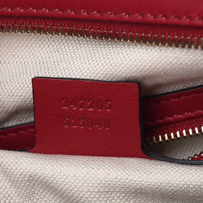 Gucci Calfskin Microguccissima Trim Medium Boston Raspberry Red 8 of 12