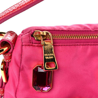 Prada Tessuto Nylon Pietre Jeweled Shoulder Bag Fuxia 13 of 14