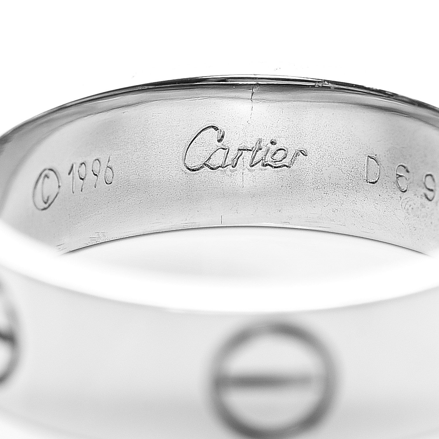 Cartier 18K White Gold 5.5mm LOVE Ring 54 6.75 3 of 5