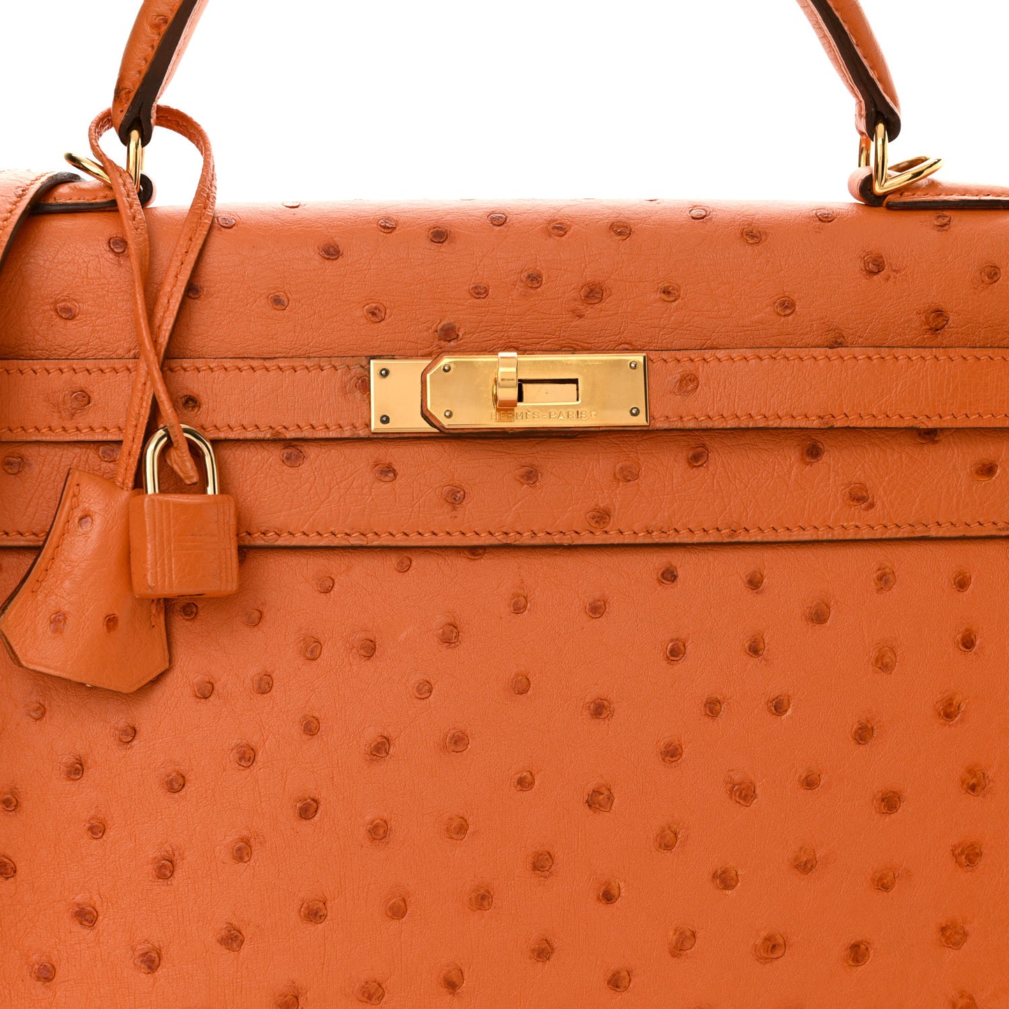 Ostrich Kelly Sellier 32 Orange