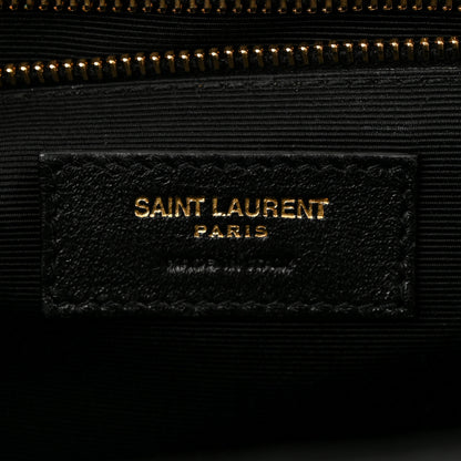 Saint Laurent Grain De Poudre Textured Mixed Matelasse Large Triquilt Monogram Satchel Black 6 of 15