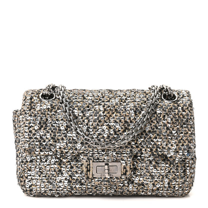 Chanel Tweed Sequin Mini Reissue Flap Grey Multicolor 1 of 10