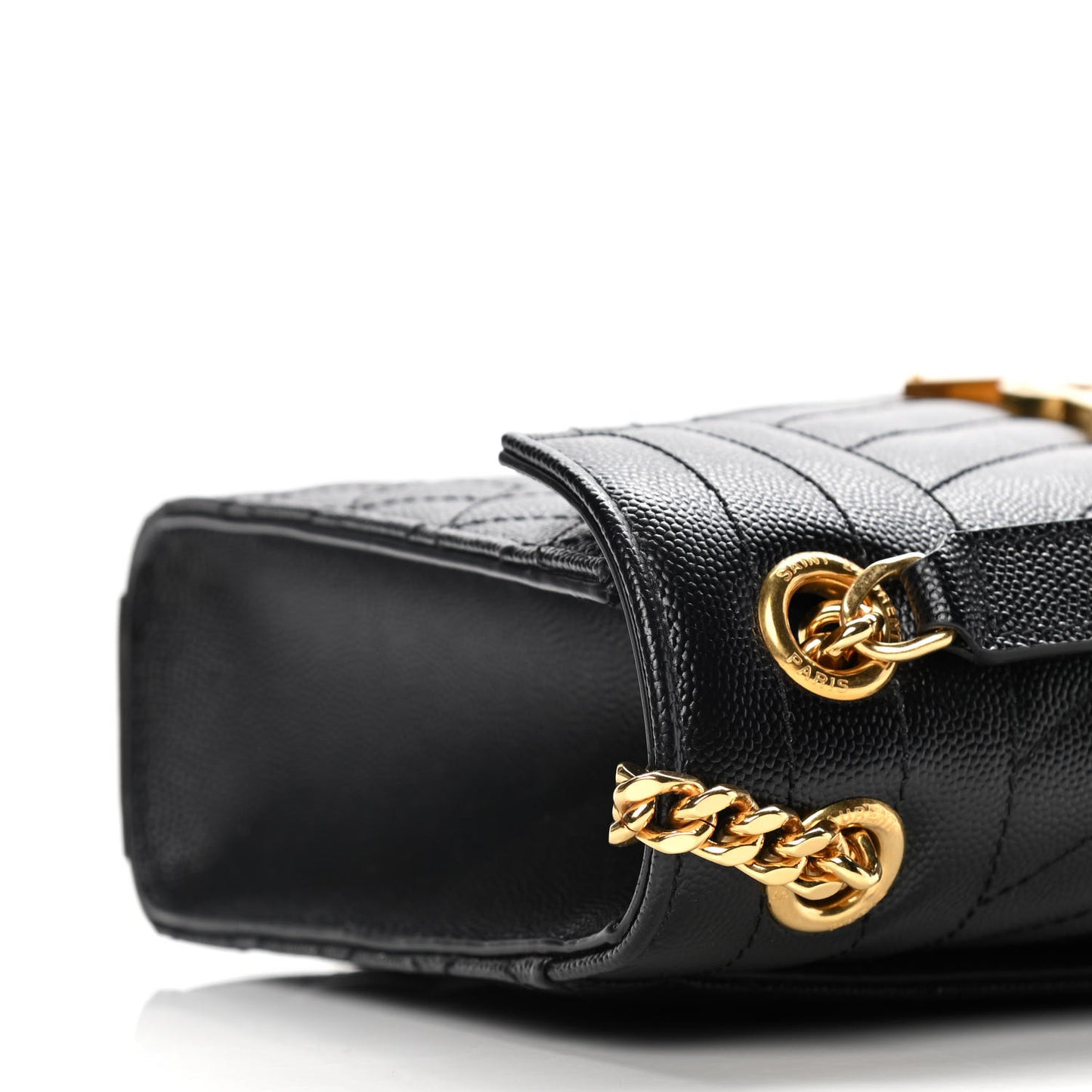 Grain De Poudre Textured Mixed Matelasse Triquilt Medium Monogram Satchel Black