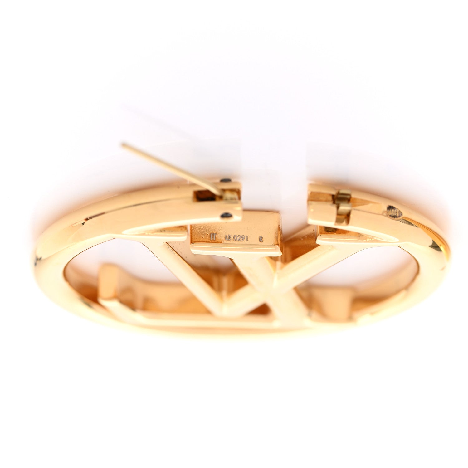 Louis Vuitton Metal Louise Hoop Earrings Gold 4 of 5