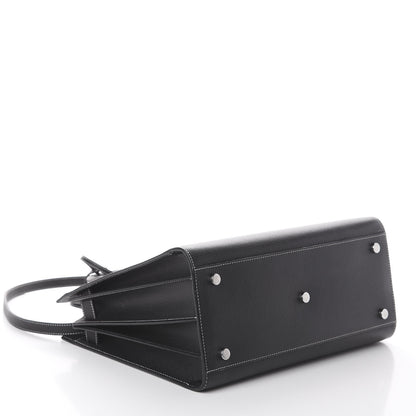 Saint Laurent Grained Calfskin Topstitch Small Sac De Jour Black Porcelain 3 of 8