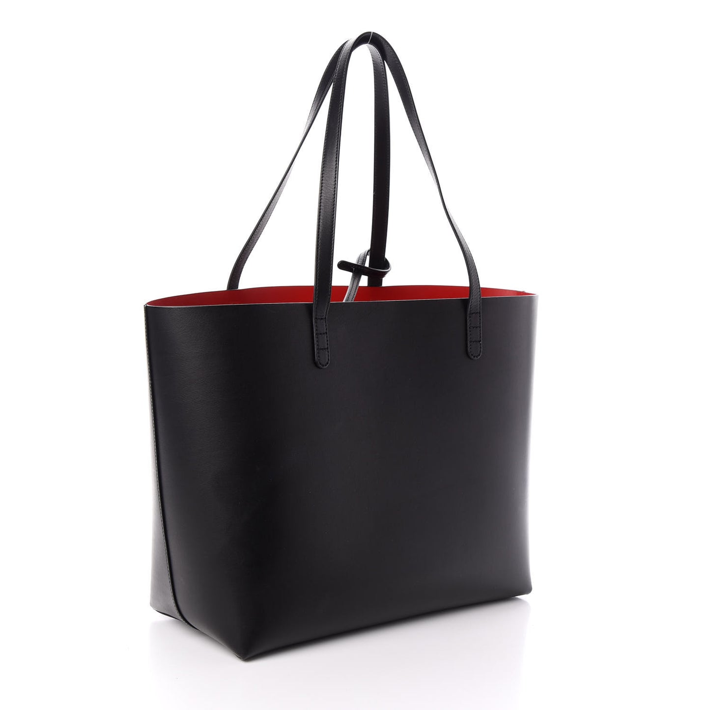 Calfskin Large Shopping Tote Black Flamma