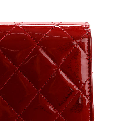 Chanel Patent Calfskin Quilted Large Brilliant Flap Wallet Dark Red 10 of 13