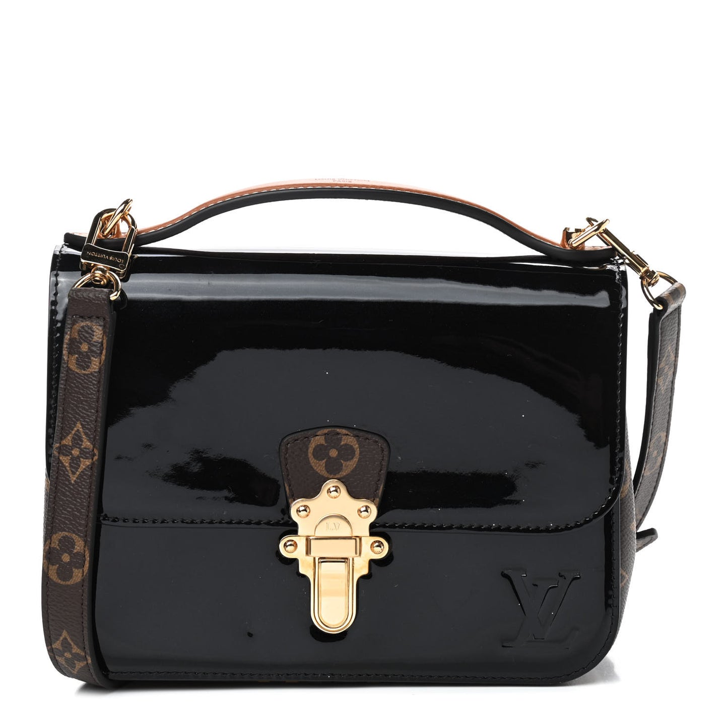 Patent Calfskin Monogram Cherrywood BB Black