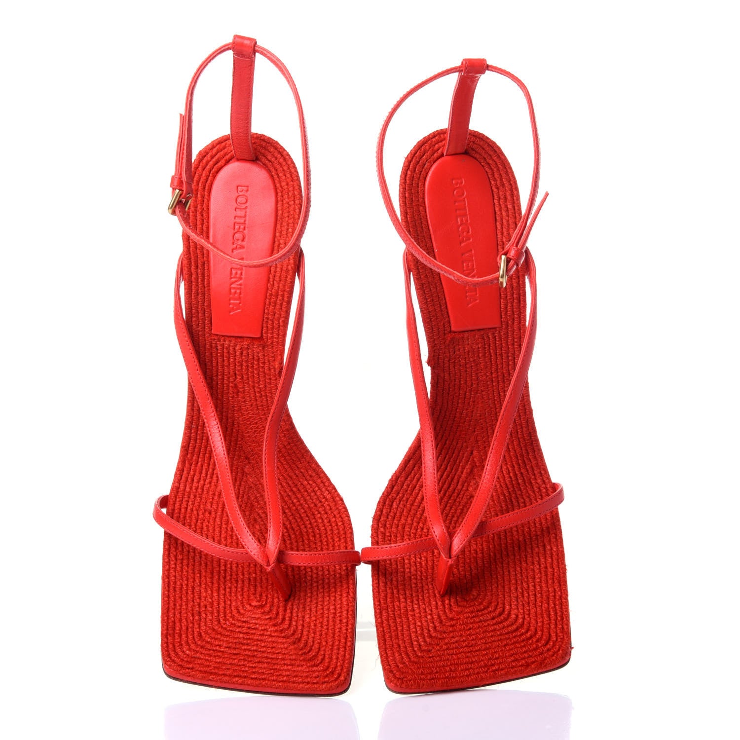 Bottega Veneta Nappa Rope Stretch Multi Strap 90mm Sandals 39.5 Tomato 6 of 9