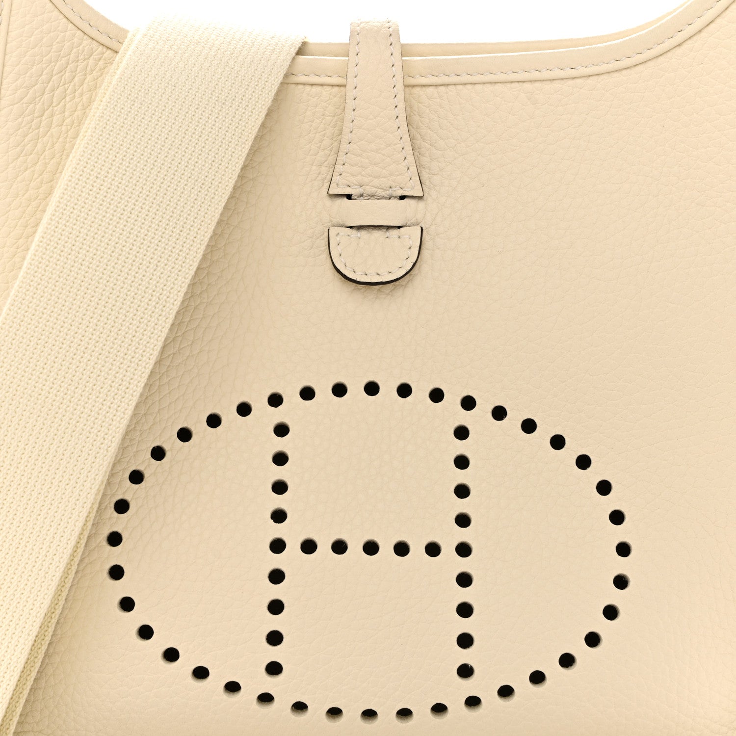 Hermes Taurillon Clemence Evelyne 23 Poche III Cream 8 of 10