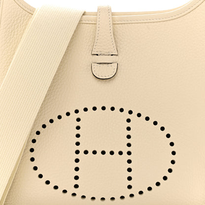 Hermes Taurillon Clemence Evelyne 23 Poche III Cream 8 of 10
