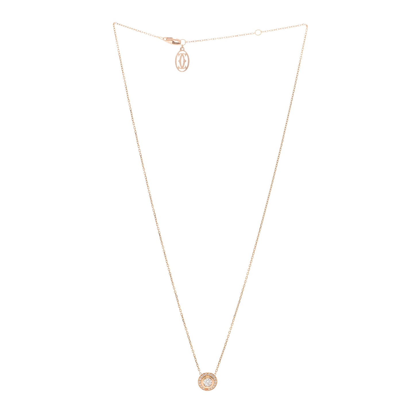 18K Pink Gold Diamond .18ct D'Amour Pave Necklace