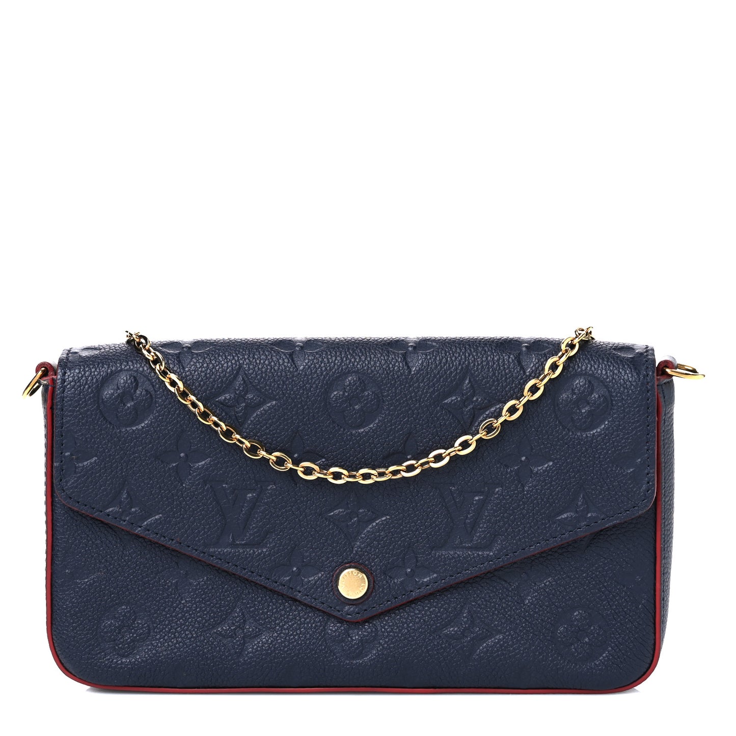 Empreinte Pochette Felicie Chain Wallet Marine Rouge