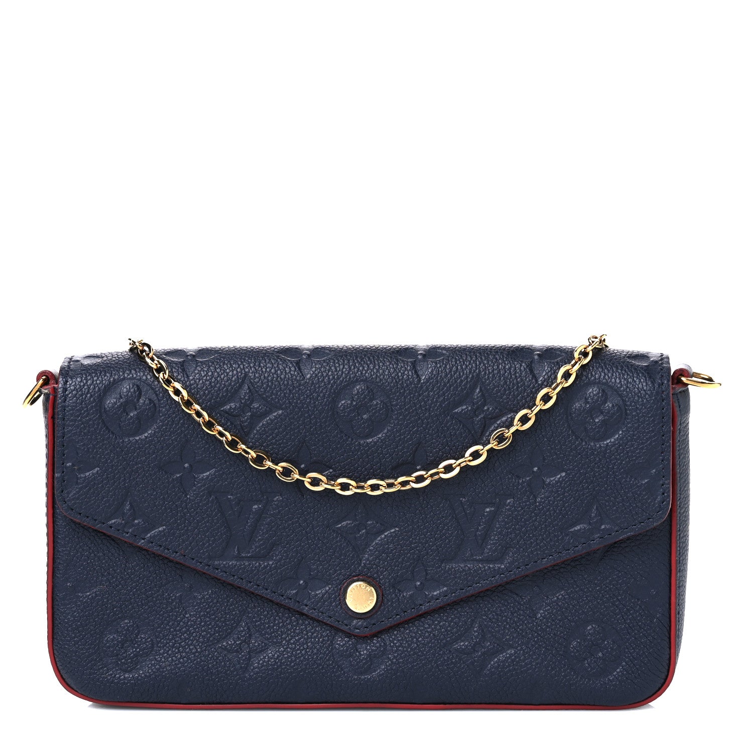 Louis Vuitton Empreinte Pochette Felicie Chain Wallet Marine Rouge 1 of 10