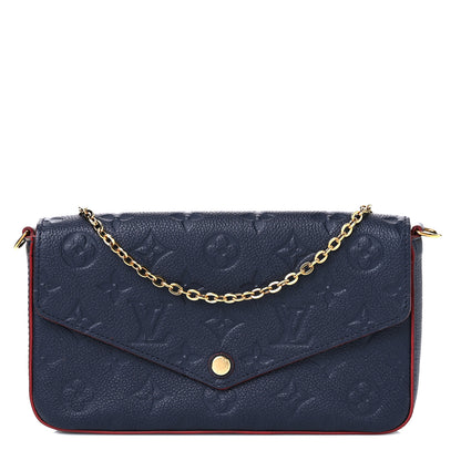 Louis Vuitton Empreinte Pochette Felicie Chain Wallet Marine Rouge 1 of 10
