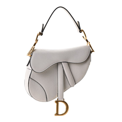 Christian Dior Grained Calfskin Mini Saddle Bag White 1 of 6