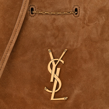 Saint Laurent Suede Pochon Shoulder Bag Caramel Cognac 7 of 9
