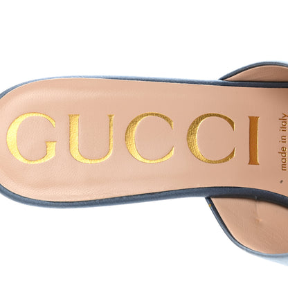 Gucci Silk Satin Crystal Embellished Bow Mules 38 Carta Zucchero 7 of 17