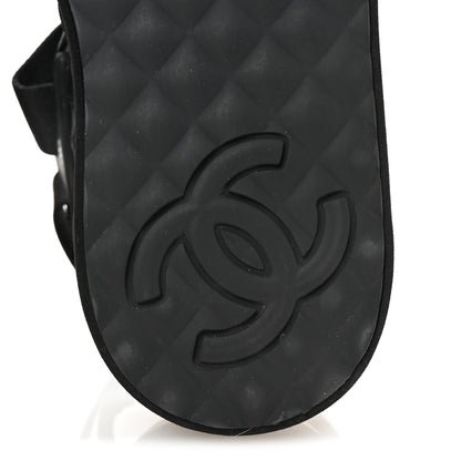 Chanel Nylon Lambskin Calfskin Velcro Dad Sandals 36 Black White 7 of 10