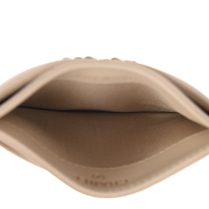 Chanel Shiny Goatskin Quilted Chanel 19 Card Holder Beige 5 of 9