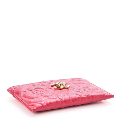 Chanel Caviar Camellia Embossed Card Holder Fuchsia 4 of 9