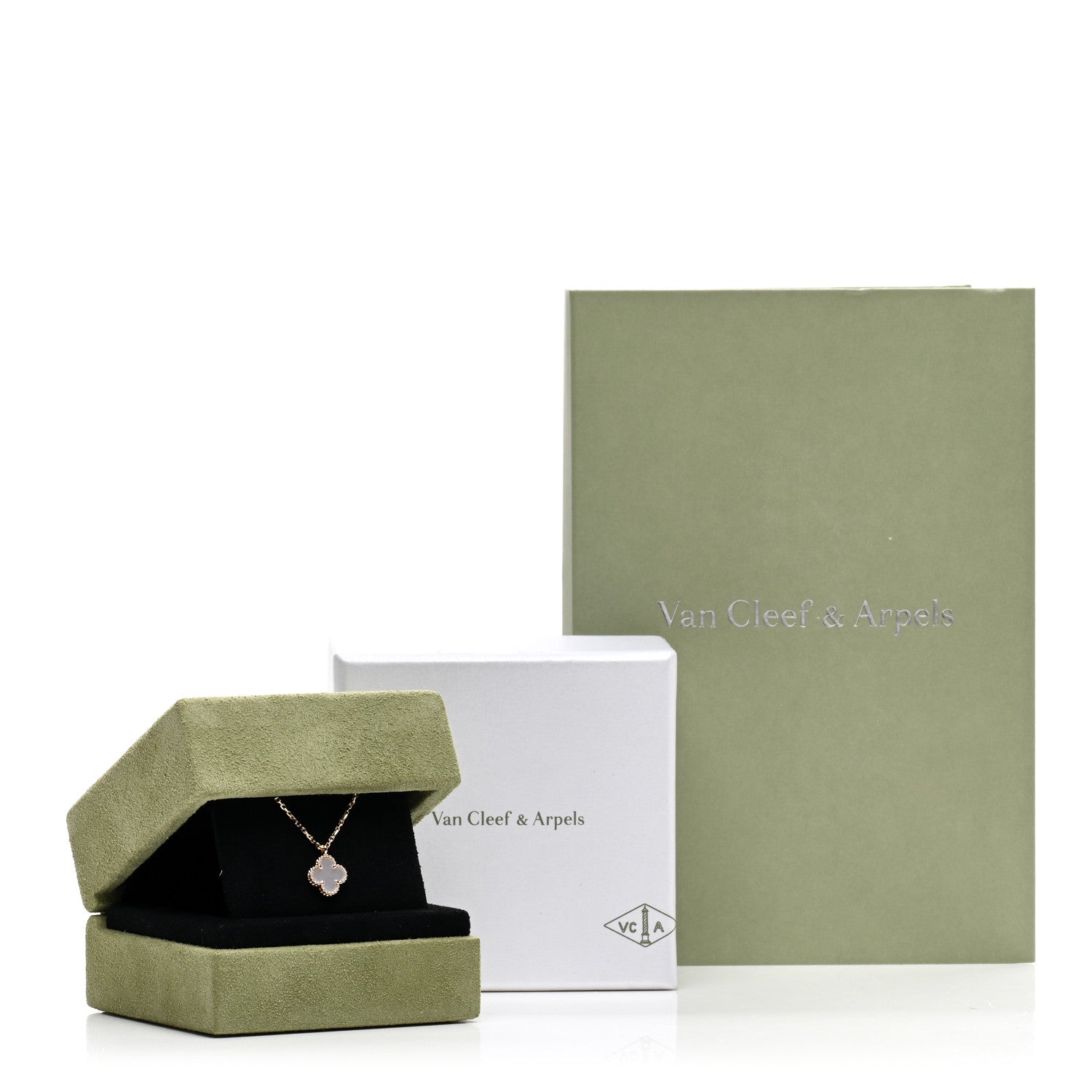 Van Cleef & Arpels 18K Yellow Gold Mother of Pearl Sweet Alhambra Pendant Necklace 6 of 6