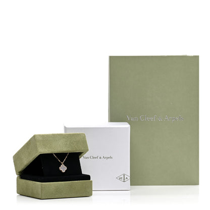 Van Cleef & Arpels 18K Yellow Gold Mother of Pearl Sweet Alhambra Pendant Necklace 6 of 6