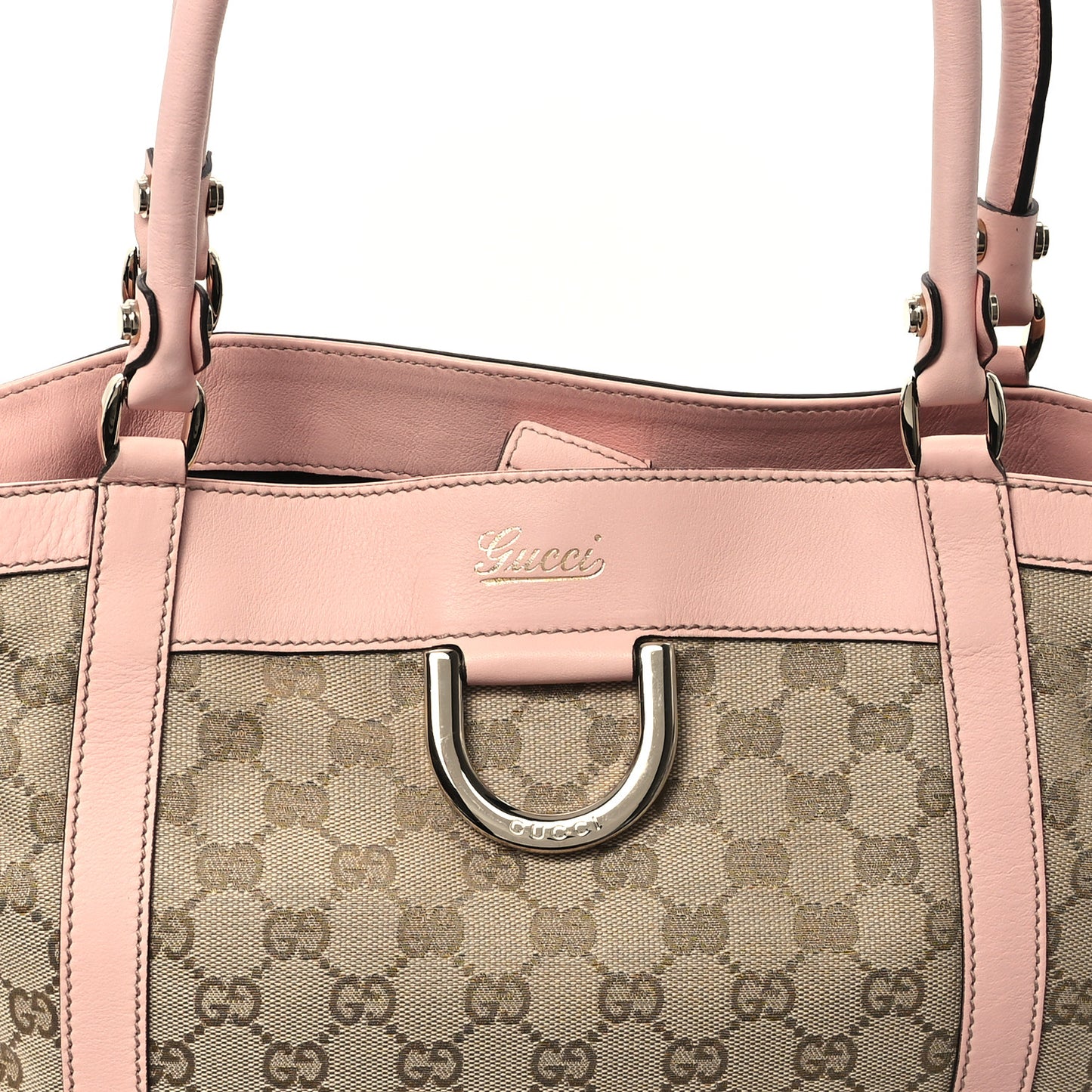 Monogram Medium D Gold Tote Bag Pink