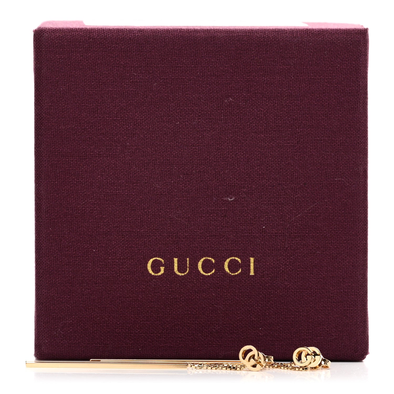 Gucci 18K Yellow Gold Running G Drop Chain Earrings 5 of 5