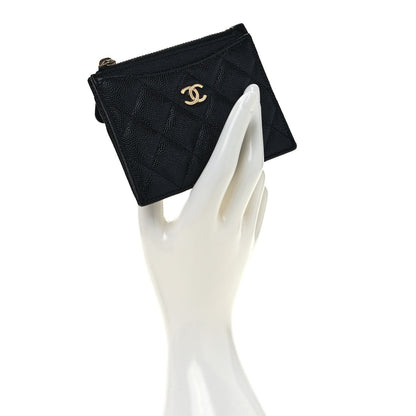 Chanel Caviar Quilted CC Zip Card Holder Black 2 of 5