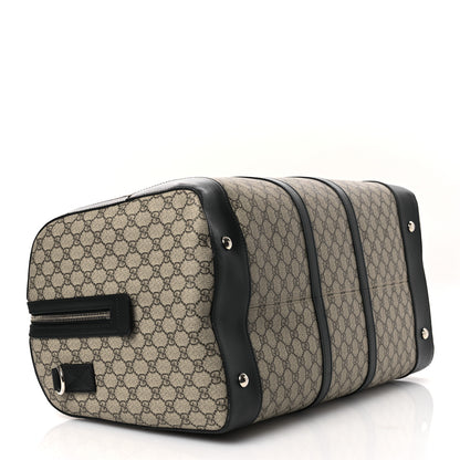 Gucci GG Supreme Monogram Selleria Calfskin Large Duffle Beige Ebony Black 4 of 10